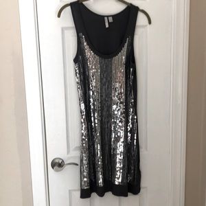 Gray Sequins Tank Dress